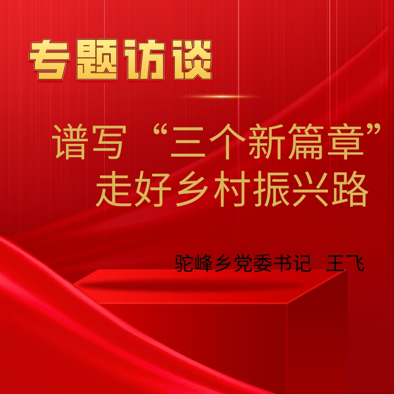 【專題訪談】駝峰鄉黨委書記王飛：譜寫“三個新篇章”  走好鄉村振興路